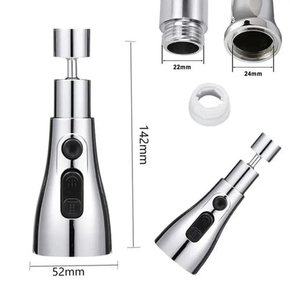 3 Modes Kitchen Faucet Spray Head Water Saving 360 Swivel Ball Nozzle Tap
