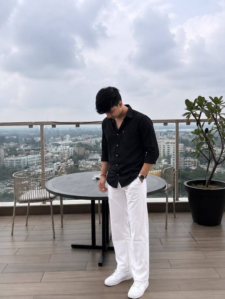 Premium Crushed Linen Black Shirt
