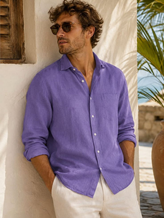 Premium Crushed Linen Shirt – Lavender