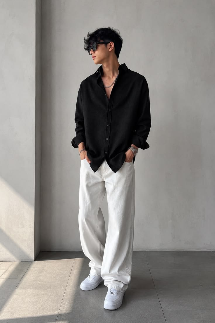 Premium Crushed Linen Black Shirt