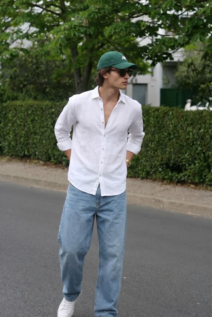 Premium Men's Breathable Linen  white Shirt