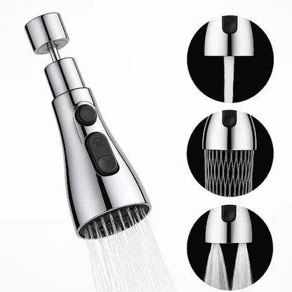 3 Modes Kitchen Faucet Spray Head Water Saving 360 Swivel Ball Nozzle Tap